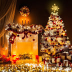 Christmas Tree Topper Lighted 13.5” Gold Star Tree Toppers with 20 LED Lights Christmas Tree Top Ornament for New Year Holiday Home Office Indoor Decorations
