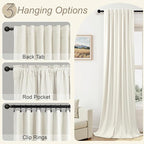 Neutral Blackout Curtains 132 Inches Long Elegant Villa Cottage Cabin 12 Foot - Image 6