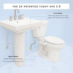 TUSHY Spa Warm Water Bidet Attachment for Toilet. Universal Fit, Easy Install (Requires Sink Access for Optional Temperature Control) Self Cleaning, Adjustable Pressure, Angle Control, Blue/Bamboo