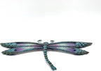 Metal Dragonfly Wall Decor, Handmade Mosaic Glass & Iron Art for Outdoor Garden, Patio, Fence, Vibrant Purple Wall Art Sculpture (15 Inch) - Bedroom, Living Room Decorative Ornaments