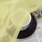 Chyhomenyc Light Yellow Sheer Curtains 84 Inches Long, 2 Panels | Light - Image 2