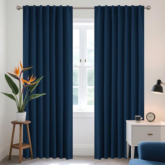 Joydeco Blackout Curtains 96 Inches Long, Thermal Insulated Black Out Curtains by JOYDECO