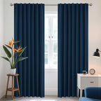Joydeco Blackout Curtains 84 Inch Length 2 Panels Set, Thermal Insulated Black by JOYDECO