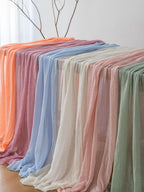 Beige Gauze Rustic Cheesecloth Table Runner 120 Inch 10 FT for Wedding Baby Shower Bridal Shower Birthday Engagement Garden Outdoor Party Long Sheer Boho Decorations
