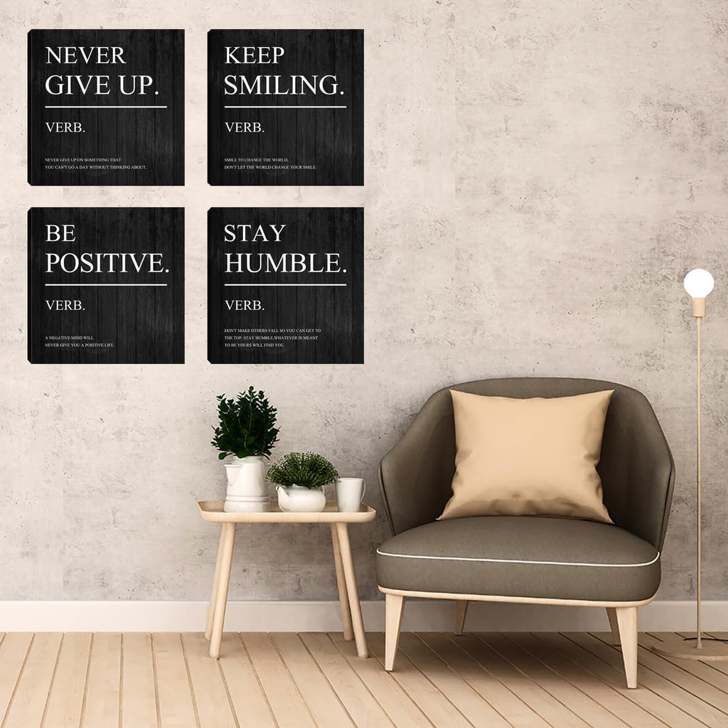 Inspirational Canvas Wall Art, Quotes Motivational Wall Decor Print Pictures for Office Wall Decor, Entrepreneur Poster Framed Artwork for Women Men Home Bedroom Living Room Decor Decoration 16”X16”X4