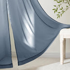 MIULEE Navy Blue Sheer Curtains 63 Inches Long 4 Panels 42 x 63 Inches | Light - Image 6