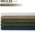 MIULEE Olive Green Chenille Couch Throw Pillow Covers, 20x20 | Set of 2 - Image 8