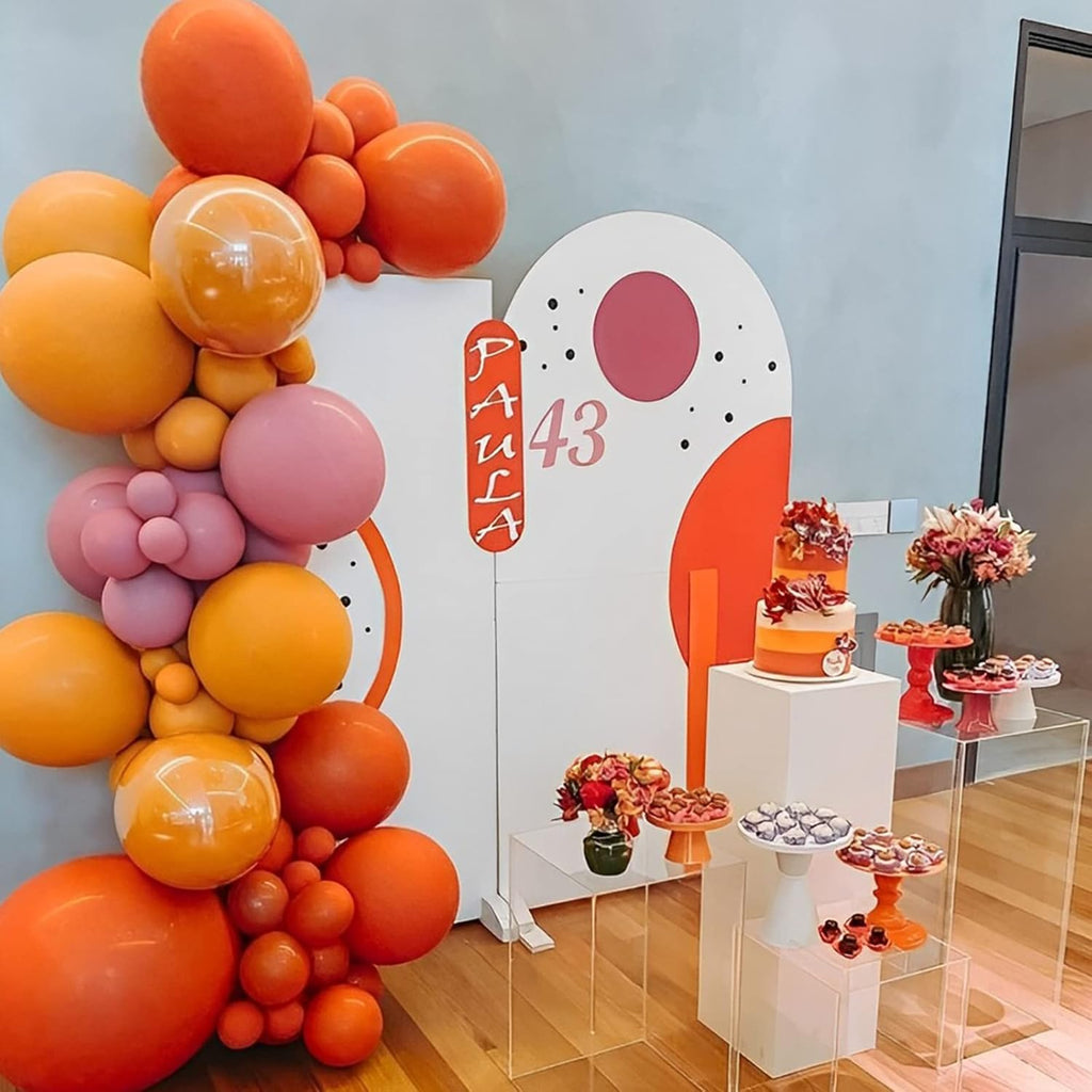 130pcs Orange Balloons Different Sizes 18" 12" 10" 5" Orange Matte Latex Balloons for Boys Girls Birthday Baby Shower Gender Reveal Wedding Gender Reveal Autumn Party Decorations