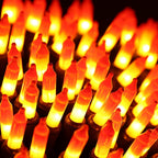 ODEETRONIC Candy Corn Halloween Lights, 21.63ft 100 Count Incandescent Lights Connectable Set, 120V UL Certified Orange & Yellow Halloween Light, Mini String Light Waterproof for Home Party Tree Decor