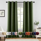 MIULEE Blackout Curtains for Bedroom 2 Panels 40 x 96 Inch Long Olive Green | by MIULEE