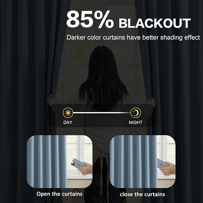 Dusty Slate Blue Blackout Curtains - Image 7