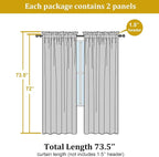 Lime Sheer Curtains for Bedroom Living Room 72 Inches Long 2 Panels Set - Image 2
