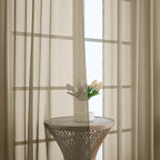 Chyhomenyc Extra Long Taupe Sheer Curtains 108 Inches Long 2 Panels, Light - Image 9