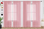 SpaceDresser Sheer Blush Curtains 4 Panels Rod Pocket Semi-Sheer Curtain 84 by SpaceDresser
