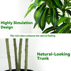 Artificial Dracaena Tree Artificial Silk Tree Faux Tree with White Tall Planter Fake Tropical Yucca Floor Plant (1, White Tall Planter, 5 FT)