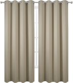 Blackout Curtains 66 x 84 inch/Beige Curtains Set of 2 Panels/Thermal Insulated - Image 2