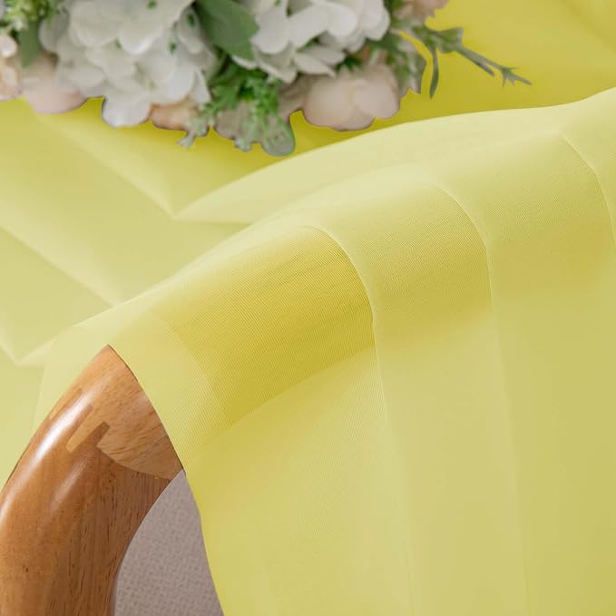 Lemon Sheer Curtains for Bedroom Living Room 90 Inches Long, Elegant Solid - Image 6