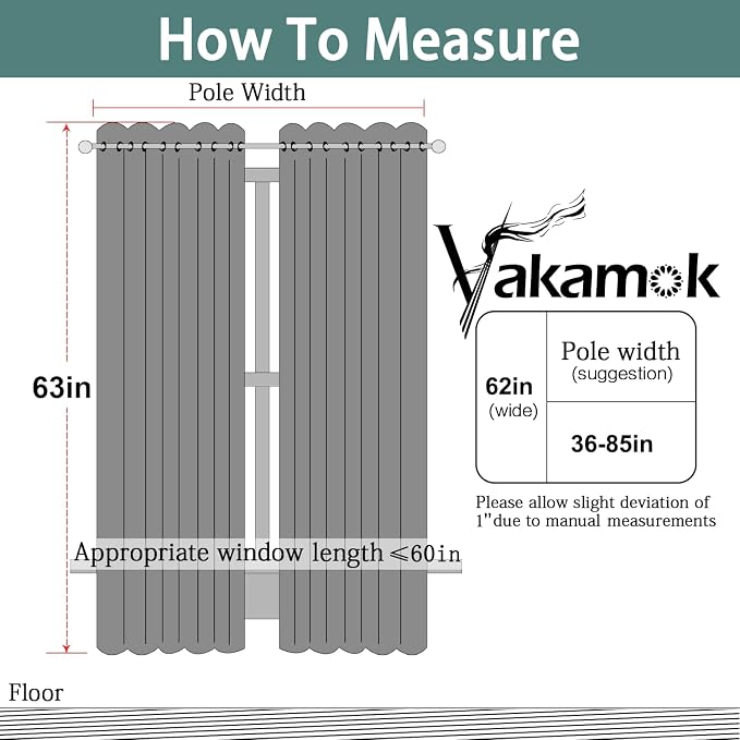Yakamok Room Darkening Curtains 62x63 inch Length Light Beige-Living Room | 2 - Image 7