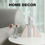 Marble Book Ends for Heavy Books, Decorative Bookends for Shelves, Durable and Heavy-Duty Bookends for Hardback Book & CDS, Off-White Unique Books Stopper & Holder, Set of 2