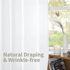 YoungsTex White Linen Curtains 42X40 Inch Length - Image 5