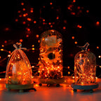 ANJAYLIA 2 Pack Orange String Lights for Halloween 30 LED Battery Operated Fairy Lights Twinkle Firefly Lights for Garden,Thanksgiving Day,Christmas Decoration