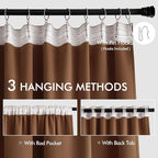 MIULEE Cappuccino Brown Back Tab Blackout Curtains 52x108 Inch 2 Panels Set | - Image 3