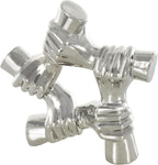 Deco 79 Ceramic Hands Decorative Sculpture Gripping Home Decor Statue, Accent Figurine 13" x 4" x 13", Silver