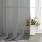 Chyhomenyc Charcoal Grey Sheer Curtains 108 Inch Length 2 Panels, Extra Long - Image 6