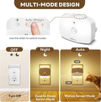 ZISUYU Plug-in LED Backlit Night Light with Motion Sensor & Dusk to Dawn Sensor, 10-60lm Dimmable Nightlight with Multi-Mode & Color-Changing, Ideal for Bedroom, Bathroom, Stairs, Hallway (6 Pack)
