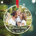Personalized Christmas Ornaments 2025 with Photo & Text - Customized Crystal Glass Christmas Tree Decor Gifts for Family, Couples, Pets, Baby’s First Xmas – 6 Heart/Round Designs