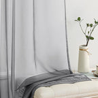 MIULEE Charcoal Grey Sheer Curtains 54 X 96 Inches, 2 Panels | Solid Color - Image 4