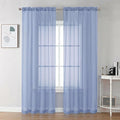 Chyhomenyc Denim Blue Sheer Curtains 84 Inches Long, 2 Panels | Light Filtering by Chyhomenyc