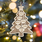 Personalized Christmas Ornaments 2025 with Family Names 1-7 Names Custom Ornaments for Christmas Tree Personalized Ornament Gifts