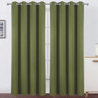 Olive Green Thermal Blackout Curtains/52 x 108 Inch/Set of 2 Panels Room by Lemomo