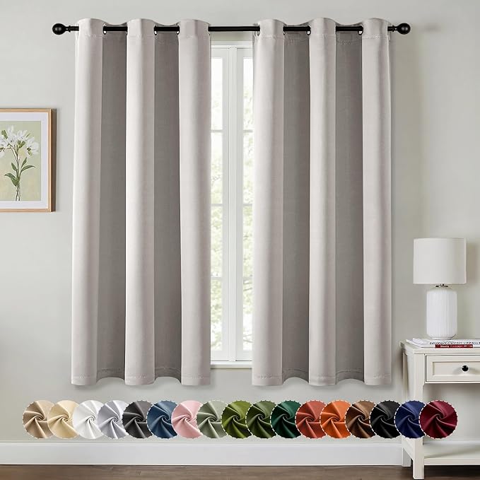 MIULEE Blackout Curtains for Bedroom 2 Panels 40 x 54 Inch Long Cobblestone | by MIULEE