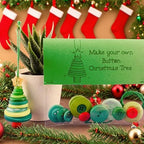 DIY Christmas Button Ornament Making Set - Snowman/Santa/Angel, Fun Holiday Craft Kit for All Ages, Ideal Xmas Tree Hanging Decor & Festive Gifts (E 8)