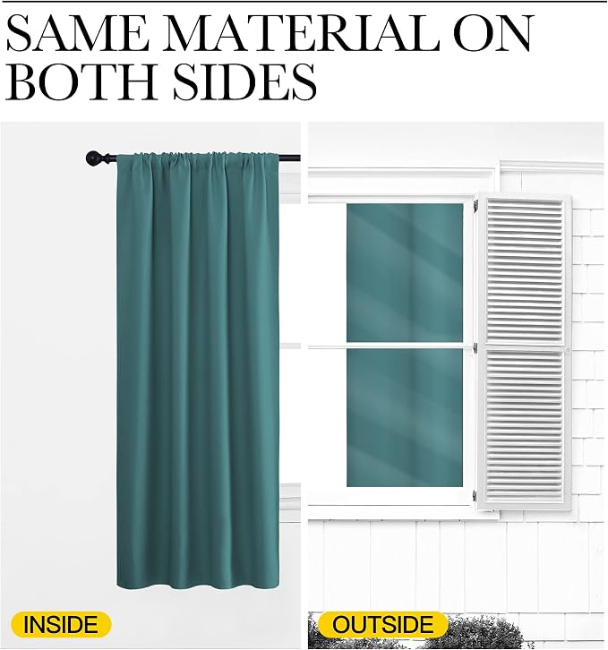 NICETOWN 2 Panels Blackout Curtains, Rod Pocket Thermal Insulated Drapes - Image 5