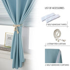 Self Adhesive Curtains, Portable Blackout Curtains Fabric Curtains - Image 2