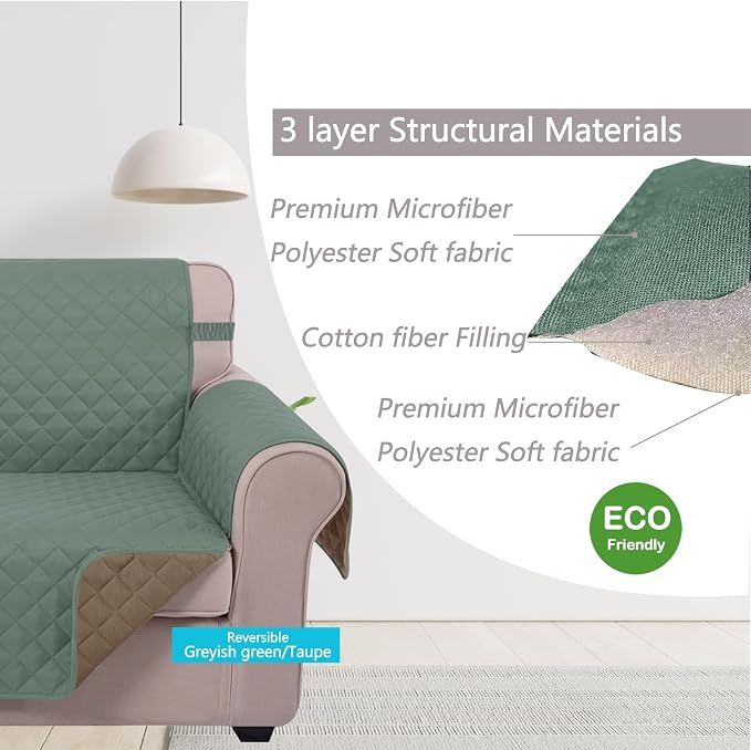 U-NICE HOME Reversible Oversized 28''Chair Covers, Pet Friendly, Elastic Straps - Image 5