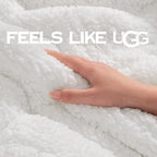 UGG Nita Throw Blanket, Reversible Fleece Blanket, Charcoal Grey | Plush UGG - Image 5