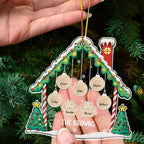 Personalized Family Christmas Acrylic Ornament 2024 - Custom Name Charms Family Members up to 10 People and Pets, Paw Charm Ornament Gifts for Family Tree Decoration (A02, 2 Names)