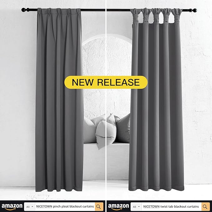 NICETOWN Bedroom Blackout Curtains Panels - Image 2