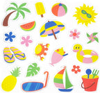 20 PCS Summer Thick Gel Clings Hawaiian Tropic Window Gel Clings Decals Stickers for Kids, Toddlers and Adults Home Airplane Classroom Nursery Beach Party Supplies Decoration Removable and Reusable