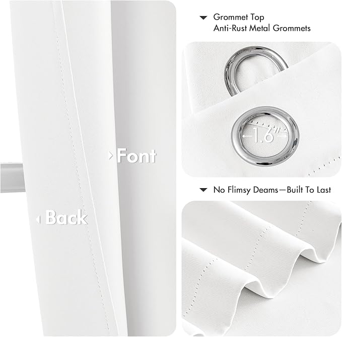 MIULEE Blackout Curtains for Bedroom 2 Panels 40 x 54 Inch Long Pure White | - Image 4