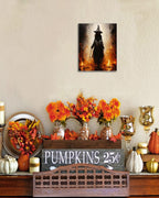 Halloween Canvas Wall Art - Vintage Witche Poster, Gothic Dark Academia Wall Decor, Spooky Halloween Decor for Living Room, Bedroom & Bathroom, Framed Fall Decorations Indoor