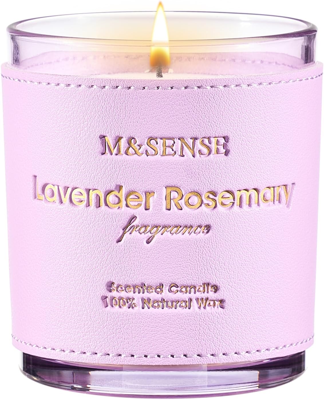 M&SENSE Lavender Rosemary Scented Candles, Vegan Soy Candles, Heavy Scented, 10oz 42-Hour Slow Burning Time, Toxic Free Winter Bathtub Aromatherapy Relaxing Spa, Fancy Gift for Home Decor