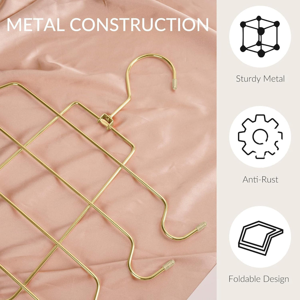 ZEDODIER 3 Pack Tank Top Hanger, Space Saving Bra Hangers, Non-Slip Hanging Sport Bras Holder, Closet Organizers and Storage for Camisoles Tank Tops Bras Ties Swimsuits Strappy Dress, Gold