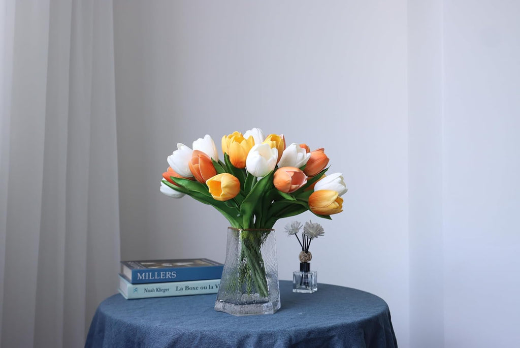 Buart Autumng-Colors Tulip Flowers Artificial Luxury Big Tulip Valentine's Day Mother's Day Easter Home Kitchen Wedding Decorations(11pcs)