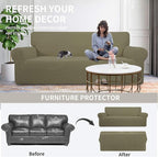Easy-Going Stretch Loveseat Couch Covers Washable Khaki | 1-Piece Loveseat - Image 4