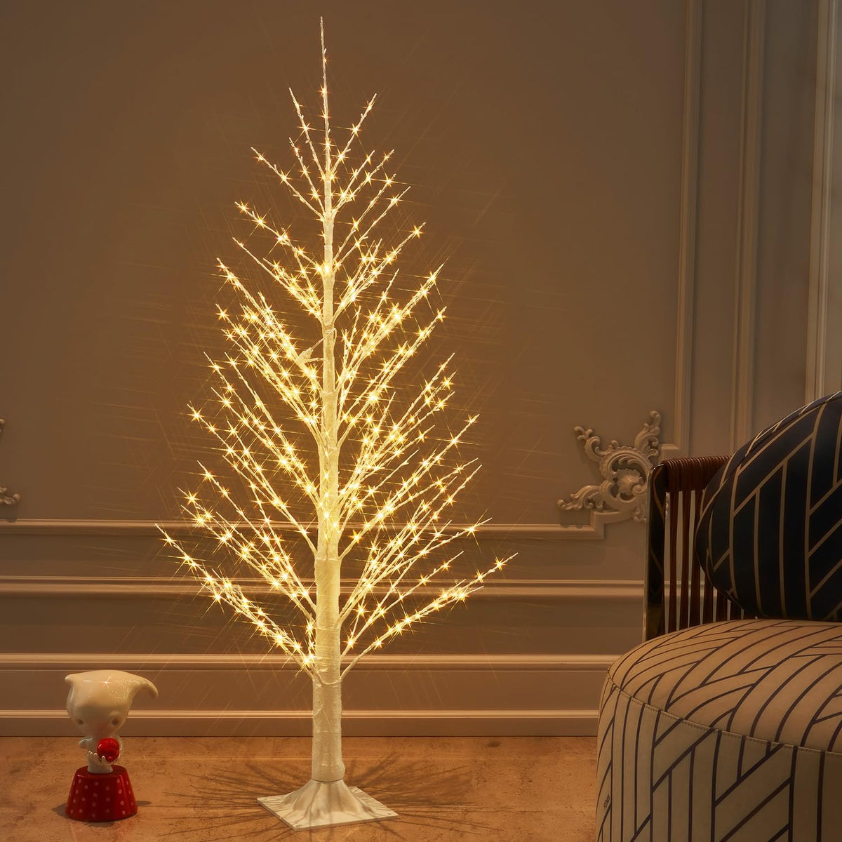 Birchlitland LED Alpine Trees 4FT 450L Warm White Fairy Lights, Lighted Trees for Indoor Outdoor Home Thanksgiving Christmas Holiday Decoration